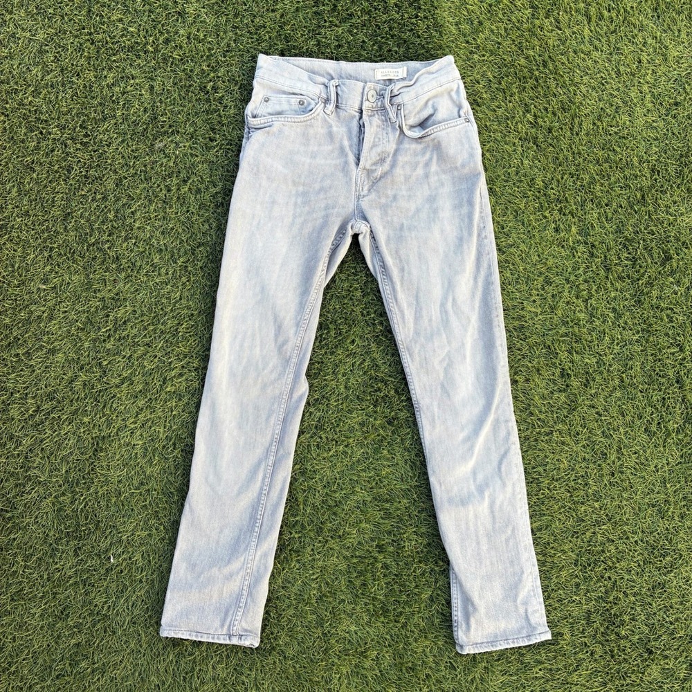 All Saints Cigarette Skinny Jeans 26x26 Light Gray Wash Button Fly Denim Y2K